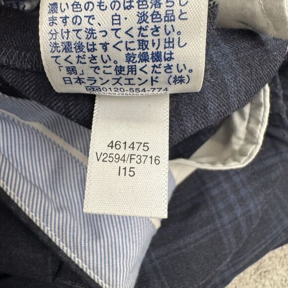 Lands' End Mid Rise Trouser Pants Womens 18W Navy Blue Plaid Straight Work 42x33 - Picture 10 of 16